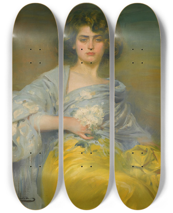 Triptych art skateboard deck of Ramn Casas Julia_1 by Ramon Casas (1866-1932)
