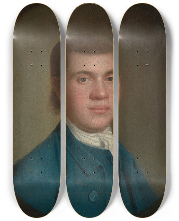 Triptych art skateboard deck of George Romney James Romney by George Romney (1734-1802)