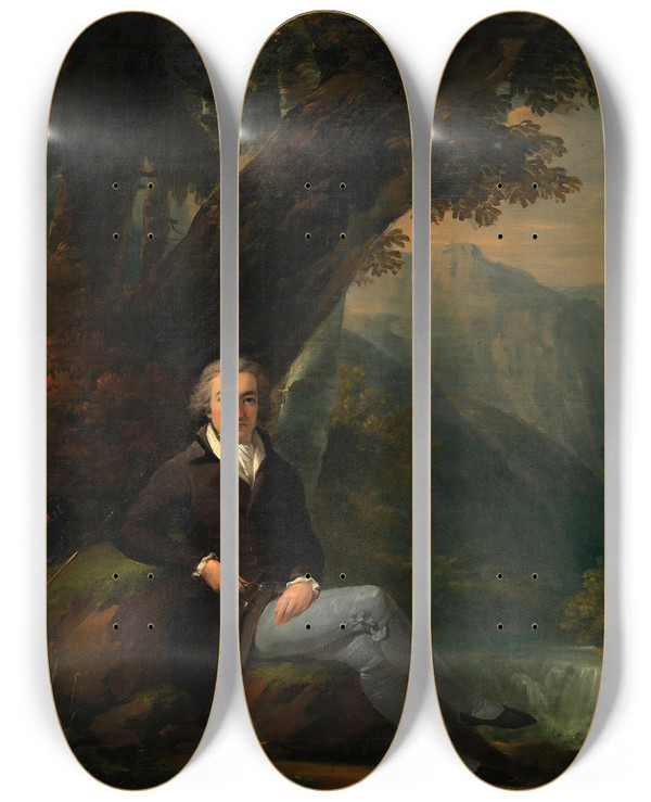 Triptych art skateboard deck of Josef Abel Joseph Albert Camesina Buchhndler by Josef Abel (1764-1818)