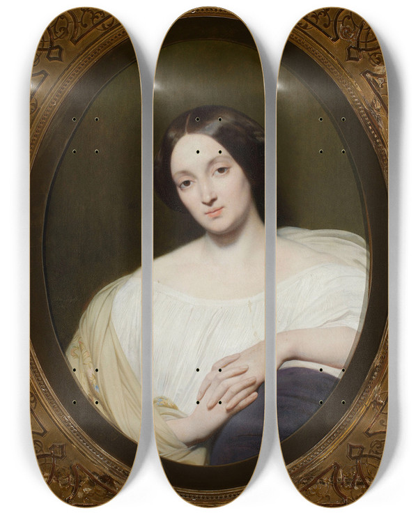 Triptych art skateboard deck of Ary Scheffer Portrait Of Katarzyna Potocka Ne Branicka 18251907 by Ary Scheffer (1795-1858)