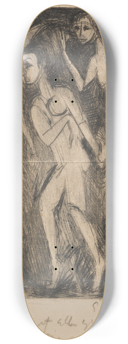 Ernst Ludwig Kirchner - Der Tanz zwischen den Frauen 8.25 inch art skate deck