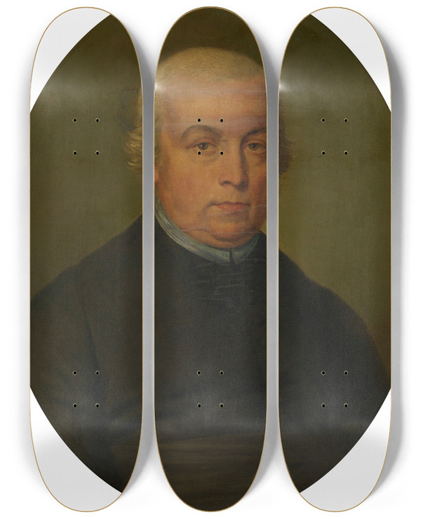 Triptych art skateboard deck of Mattheus Ignatius Van Bree Priest Jacquesmatthieu De Moor by Mattheus Ignatius Van Bree (1773-1839)