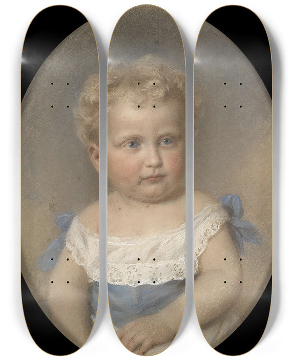 Triptych art skateboard deck of Georg Decker Erzherzog Leopold Ferdinand by Georg Decker (1818-1894)