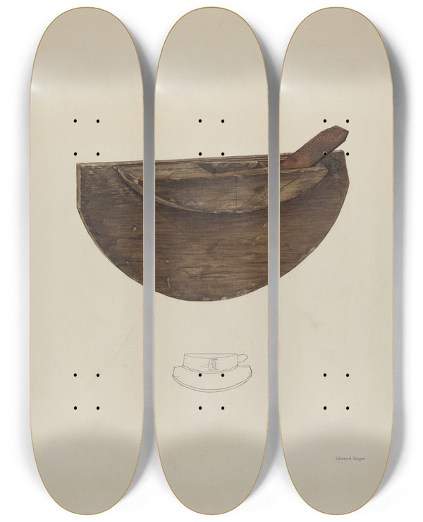 Triptych art skateboard deck of Edward Unger Cooper Plane by Edward Unger