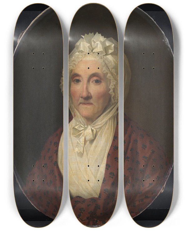 Triptych art skateboard deck of Jens Juel Brndevinsbrnder Bagges Enke by Jens Juel (1745-1802)