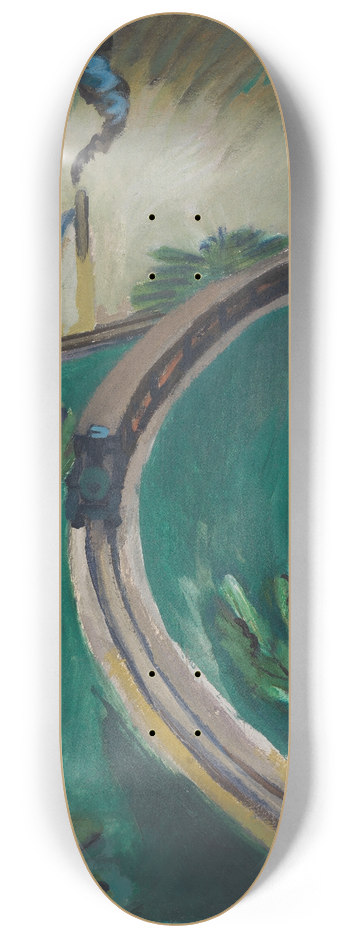 Ernst Ludwig Kirchner - Gaskessel und Vorortsbahn 8.25 inch art skate deck