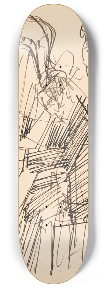 Ernst Ludwig Kirchner - Harfenspieler 8.25 inch art skate deck