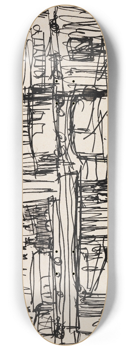 Ernst Ludwig Kirchner - Hauptbahnhof in Dresden 8.25 inch art skate deck