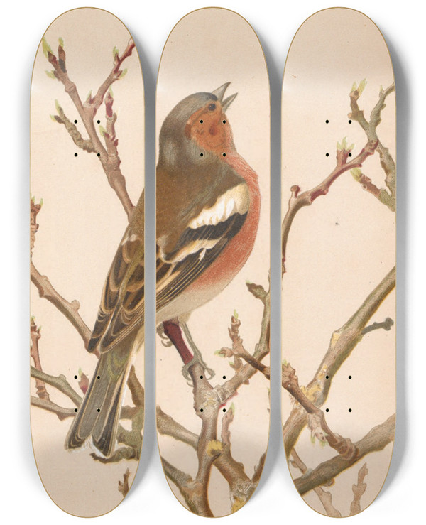 Triptych art skateboard deck of Lopaul Robert Pinson Commun by Leo Paul Robert (1851-1923)