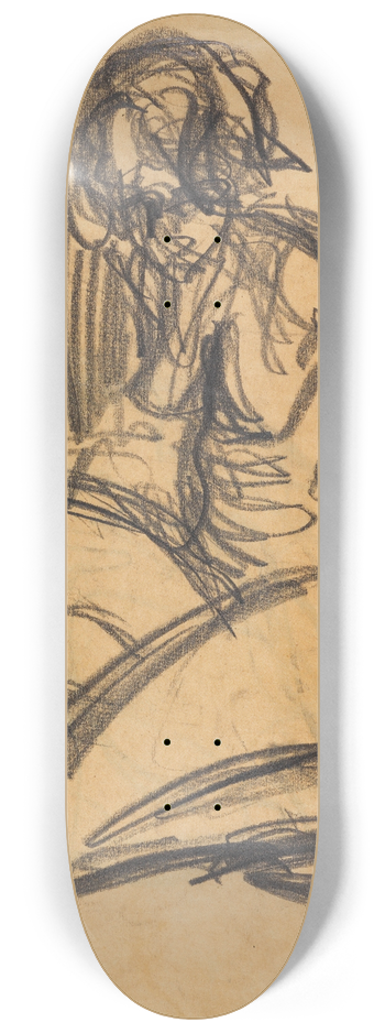 Ernst Ludwig Kirchner - Kniender Akt 8.25 inch art skate deck