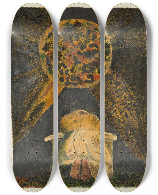 Triptych art skateboard deck of William Blake The Song Of Los Lambeth Pl1 by William Blake (1757-1827)