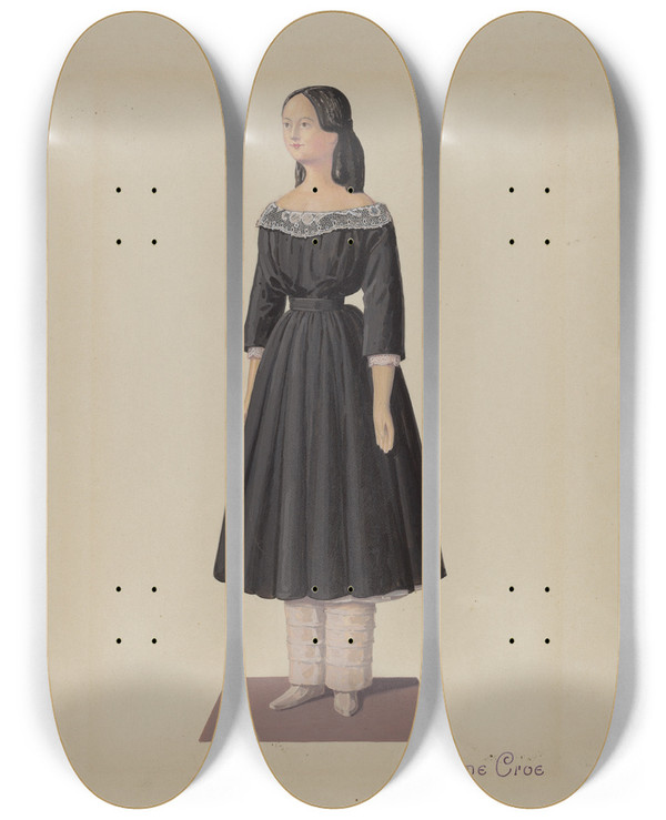 Triptych art skateboard deck of Eugene Croe Doll_2 by Eugene Croe (20-)