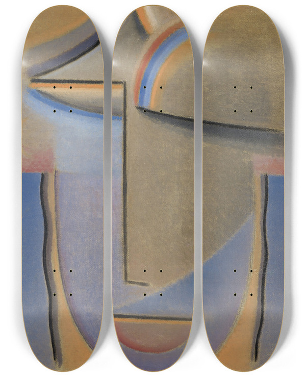 Triptych art skateboard deck of Alexej Von Jawlensky Abstract Head Evening by Alexej Von Jawlensky (1864-1941)