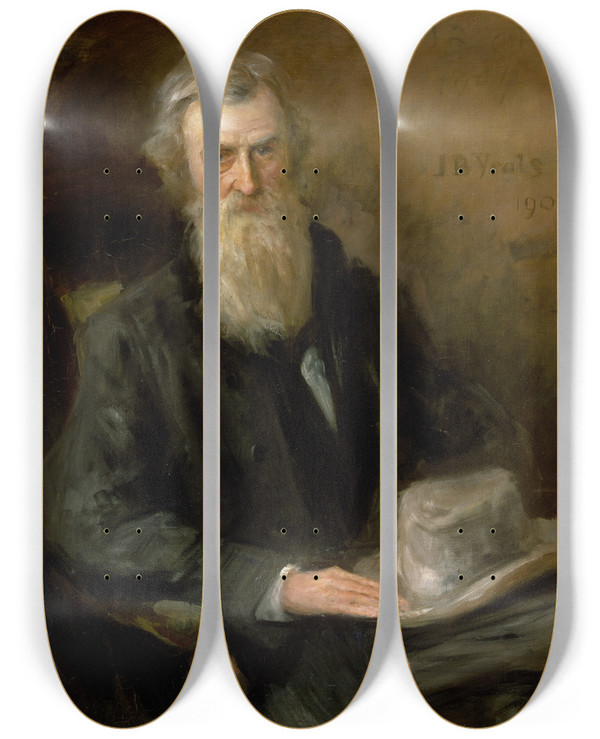 Triptych art skateboard deck of John Butler Yeats Portrait Of John Oleary 18301907 Nationalist And Journalist by John Butler Yeats (1839-1922)
