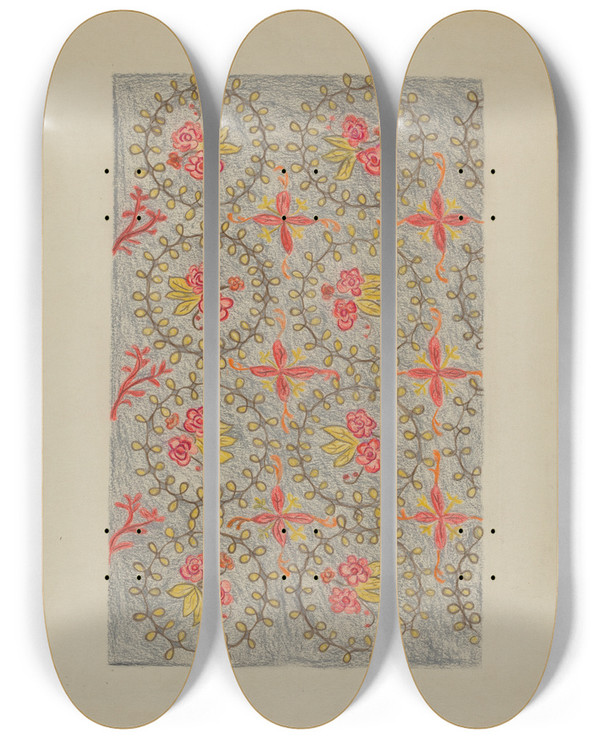 Triptych art skateboard deck of Alfonso Umana Bedspread by Alfonso Umana