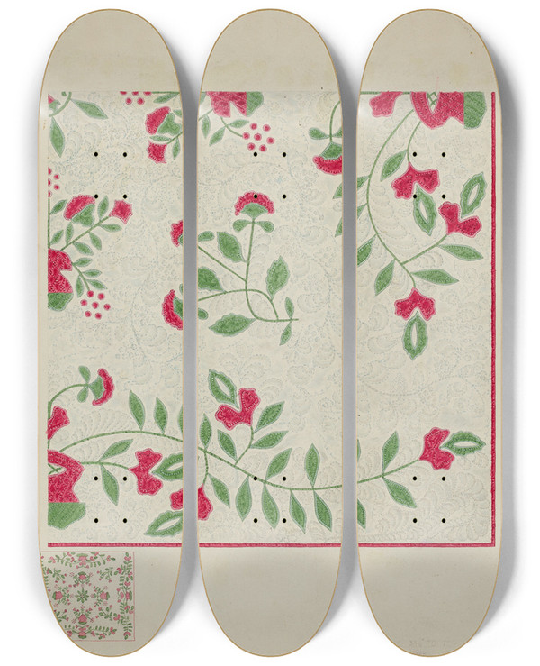 Triptych art skateboard deck of Therkel Anderson Quilt_3 by Therkel Anderson