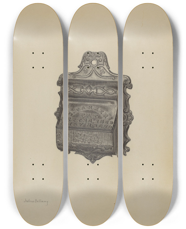 Triptych art skateboard deck of Julius Bellamy Match Safe_1 by Julius Bellamy