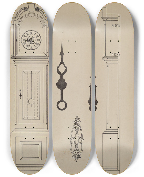 Triptych art skateboard deck of Nicholas Gorid Clock_4 by Nicholas Gorid (20-)