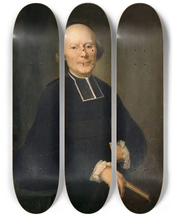 Triptych art skateboard deck of Johann Melchior Wyrsch Portrait Of Jean Baptiste Joseph Bolard by Johann Melchior Wyrsch (1731-1798)