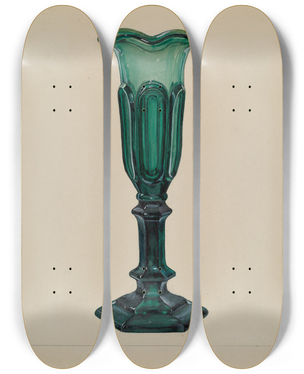 Triptych art skateboard deck of Janet Riza Vase_8 by Janet Riza (20-)