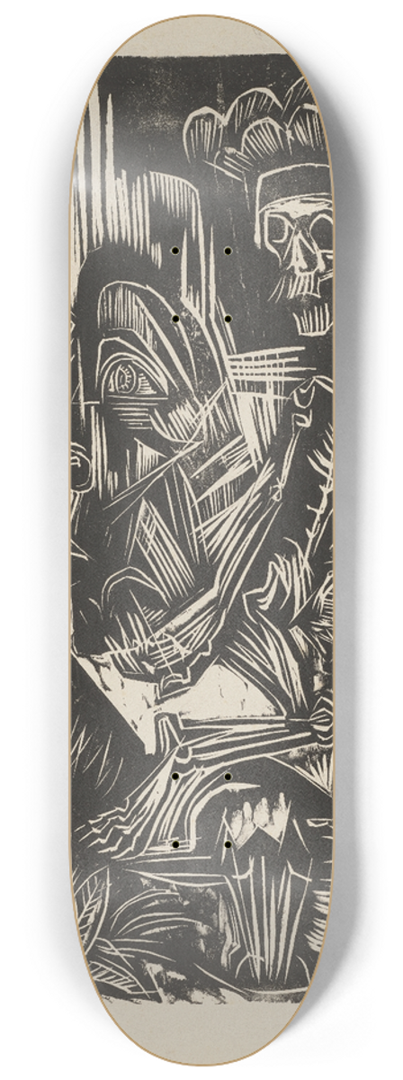 Ernst Ludwig Kirchner - Self-Portrait with Dancing Death 8.25 inch art skate deck