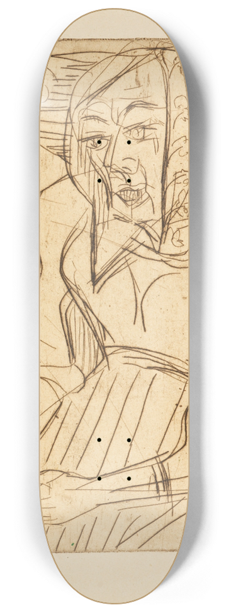 Ernst Ludwig Kirchner - Sitzende Buerin 8.25 inch art skate deck