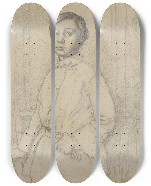 Triptych art skateboard deck of Edgar Degas Ren De Gas Recto by Edgar Degas (1834-1917)