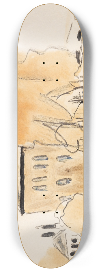 Ernst Ludwig Kirchner - Stadtlandschaft mit zwei Straenbahnen (Strassenbahn. Berlinerstrasse in Dresden) 8.25 inch art skate deck