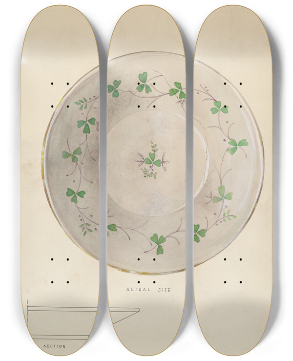 Triptych art skateboard deck of Kurt Melzer Plate by Kurt Melzer
