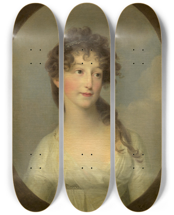 Triptych art skateboard deck of Angelica Kauffmann Possibly Franciska Krasinska Duchess Of Courland by Angelica Kauffmann (1741-1807)