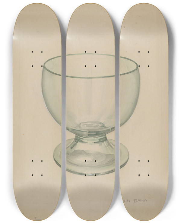 Triptych art skateboard deck of John Dana Bowl_4 by John Dana (1935)