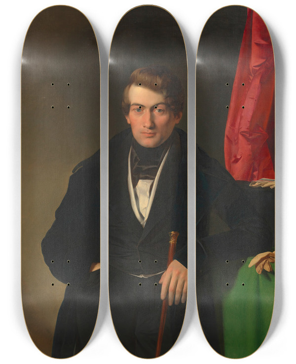 Triptych art skateboard deck of Franz Eybl Johann Michael Schweighofer Klavierfabrikant by Franz Eybl (1806-1880)