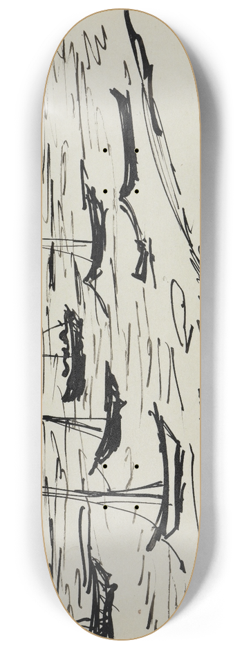 Ernst Ludwig Kirchner - Verankerte Fischerboote (Fehmarn) 8.25 inch art skate deck