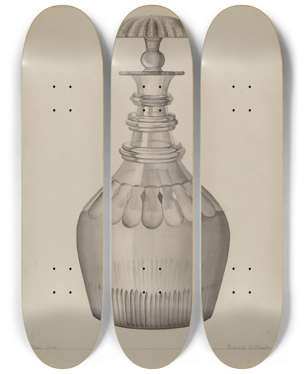 Triptych art skateboard deck of Samuel O Klein Carafe_1 by Samuel O Klein