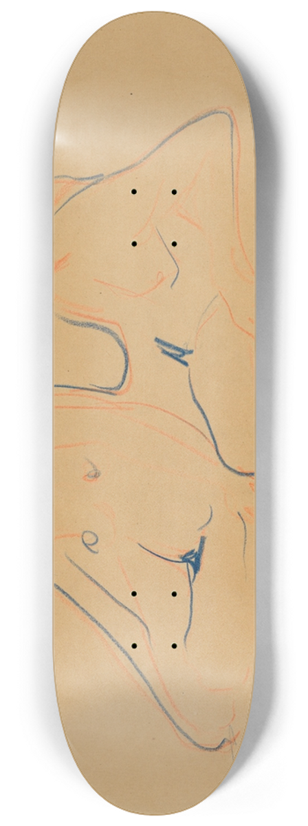 Ernst Ludwig Kirchner - Zwei sitzende Akte 8.25 inch art skate deck