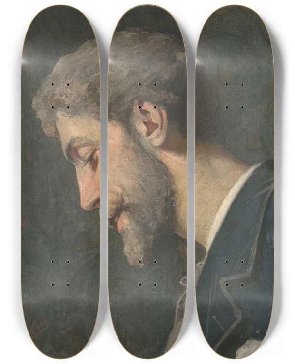 Triptych art skateboard deck of Nicolaas Van Der Waay Portret Van George Hendrik Breitner by Nicolaas van der Waay (1855-1936)