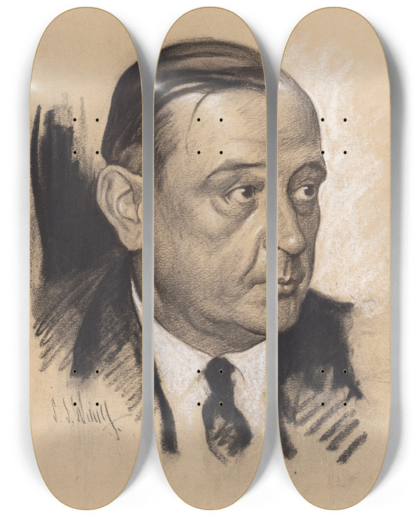 Triptych art skateboard deck of Samuel Johnson Woolf Samuel Clay Williams by Samuel Johnson Woolf (1880-1948)