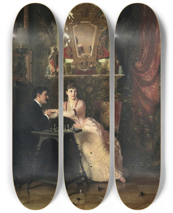 Triptych art skateboard deck of Knut Ekwall Proposal by Knut Ekwall (1843-1912)