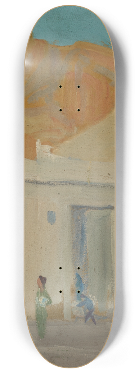 Ernst Schiess - Mountain with a Castle over a Spanish City 8.25 inch art skate deck