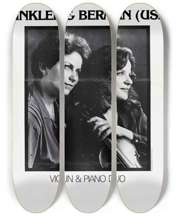 Triptych art skateboard deck of Us Information Agency Winkler And Bennan Usa Violin Piano Duo by U S Information Agency (1953-1999)