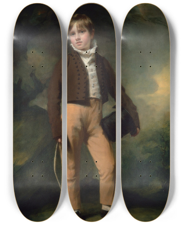 Triptych art skateboard deck of Sir Henry Raeburn Quentin Mcadam by Sir Henry Raeburn (1756-1823)