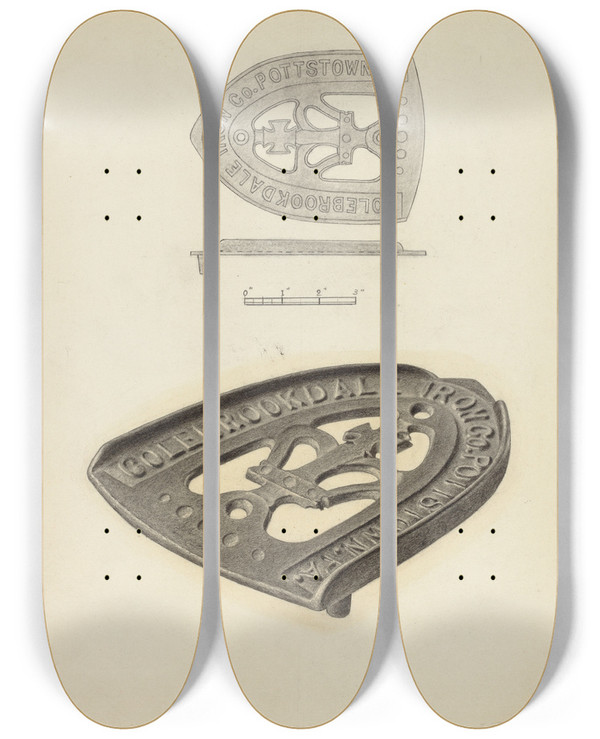 Triptych art skateboard deck of Jack Staloff Flat Iron Holder_2 by Jack Staloff
