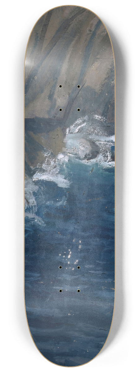 Ernst Schiess - Wave Breaking at a Cliff 8.25 inch art skate deck