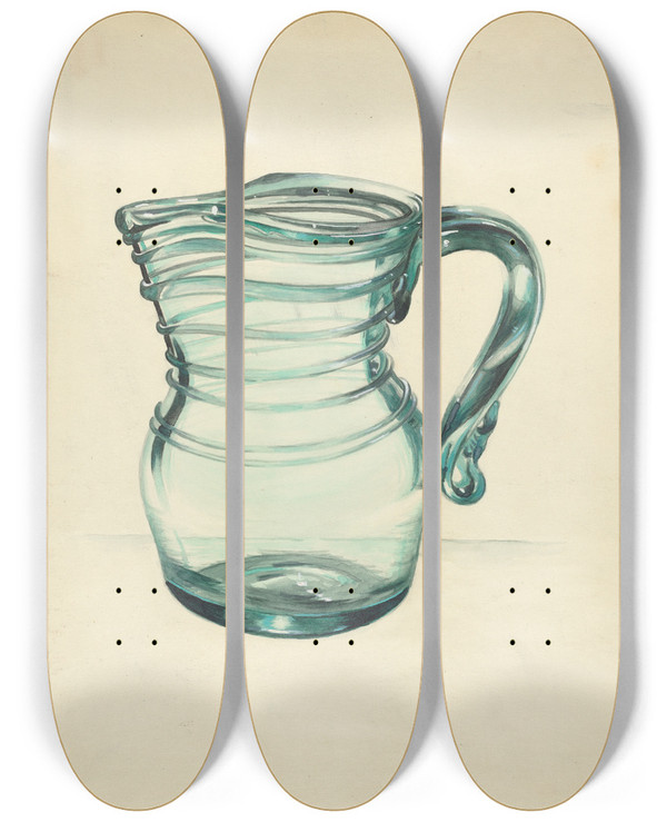 Triptych art skateboard deck of John Tarantino Pitcher_2 by John Tarantino (1935)