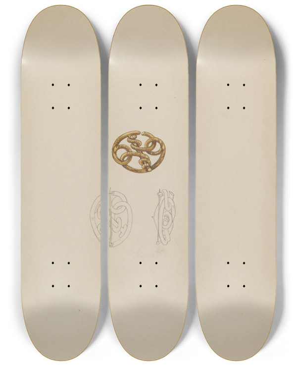 Triptych art skateboard deck of John Garay Pin by John Garay