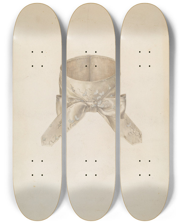 Triptych art skateboard deck of Henry De Wolfe Cravat by Henry De Wolfe