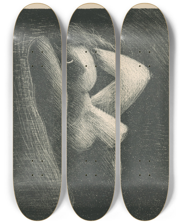 Triptych art skateboard deck of Mikul Galanda Ena_2 by Mikulas Galanda (1895-1938)