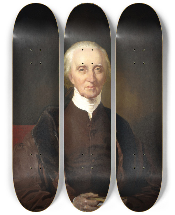 Triptych art skateboard deck of Chester Harding Charles Carroll Of Carrollton by Chester Harding (1792-1866)
