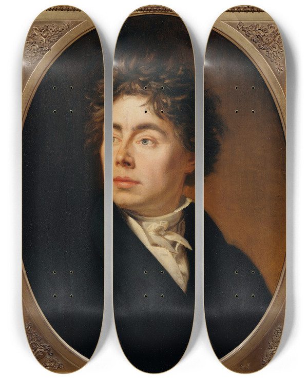 Triptych art skateboard deck of Johann Peter Krafft Josef Krafft Der Bruder Des Knstlers by Johann Peter Krafft (1780-1856)