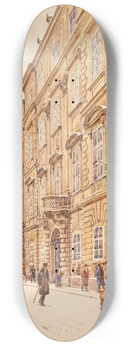 Erwin Pendl - Herrengasse and Mollard-Clary palace with a view of Michaelerplatz in Vienna 8.25 inch art skate deck